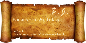 Pacurariu Julietta névjegykártya